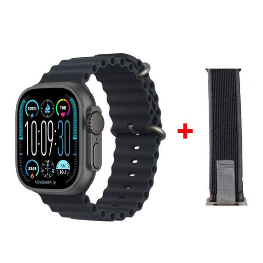 Hk10 Ultra 3 2.02 Amoled Display G-sensor Ai Features With Wearfit Pro App 2 Straps Black