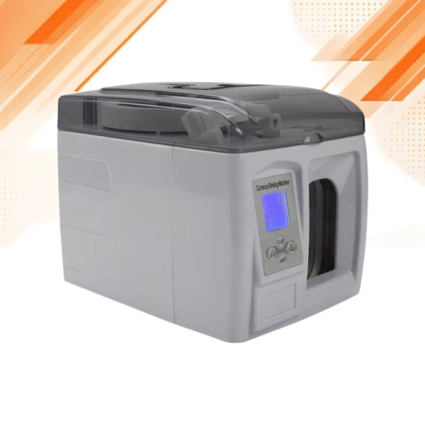 SpeedX automatic cash binder machine banding notes in use