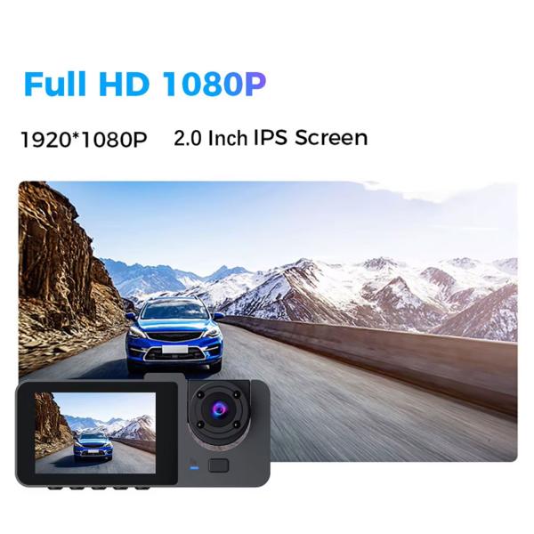 Y15 3-channels Wifi Dash Cam 1080p Hd Night Vision Reverse Camera With Parking Monitor