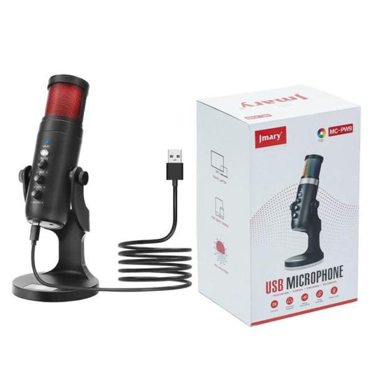 Jmary Mc-pw9 Rgb Professional Usb Microphone For Podcasting With Noise Reduction
