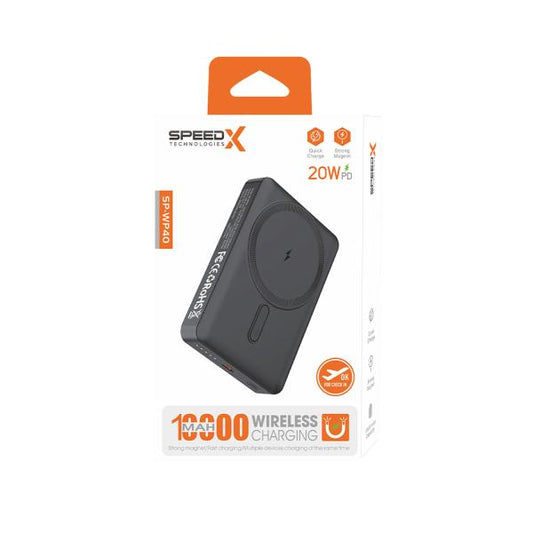 Speed-X SP-WP40 magnetic wireless power bank front view
