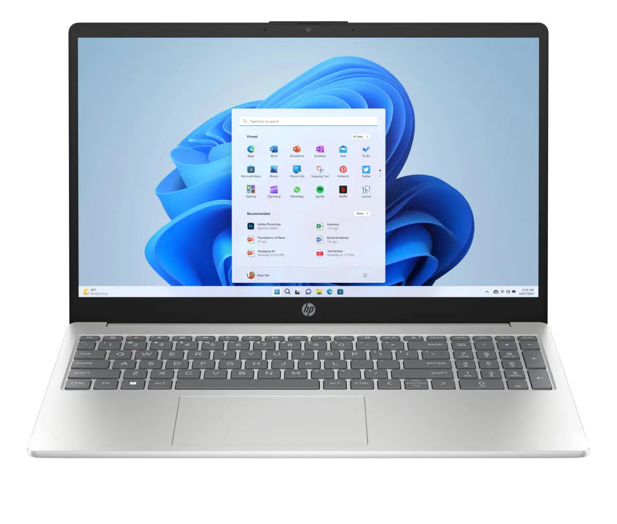 HP 15-fd0361TU silver laptop front view closed