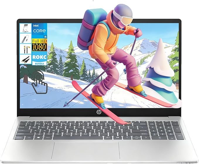 HP 15-fd0361TU open display showing 15.6 inch FHD screen