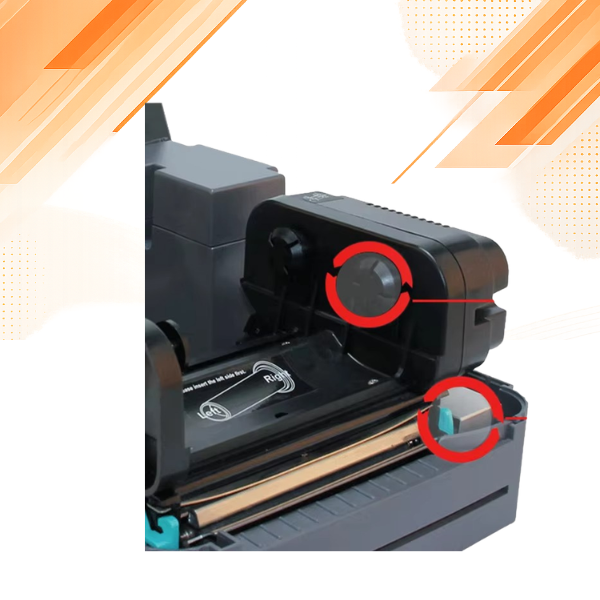 TSC TTP-244 Pro Label Printer side view with paper roll
