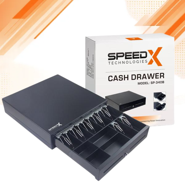 Speed-X SP-340B cash drawer connected to POS system