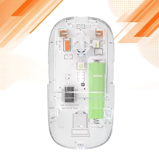 Transparent wireless Bluetooth mouse front view