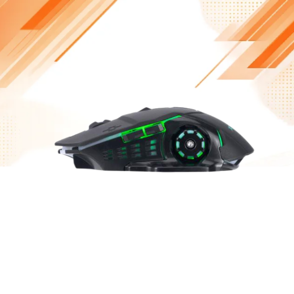 Xtrike Me GW-601 wireless gaming mouse Sideview with RGB lighting