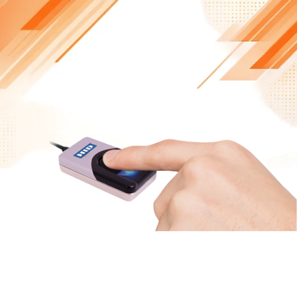 Finger scanning at digital Persona biometric machine